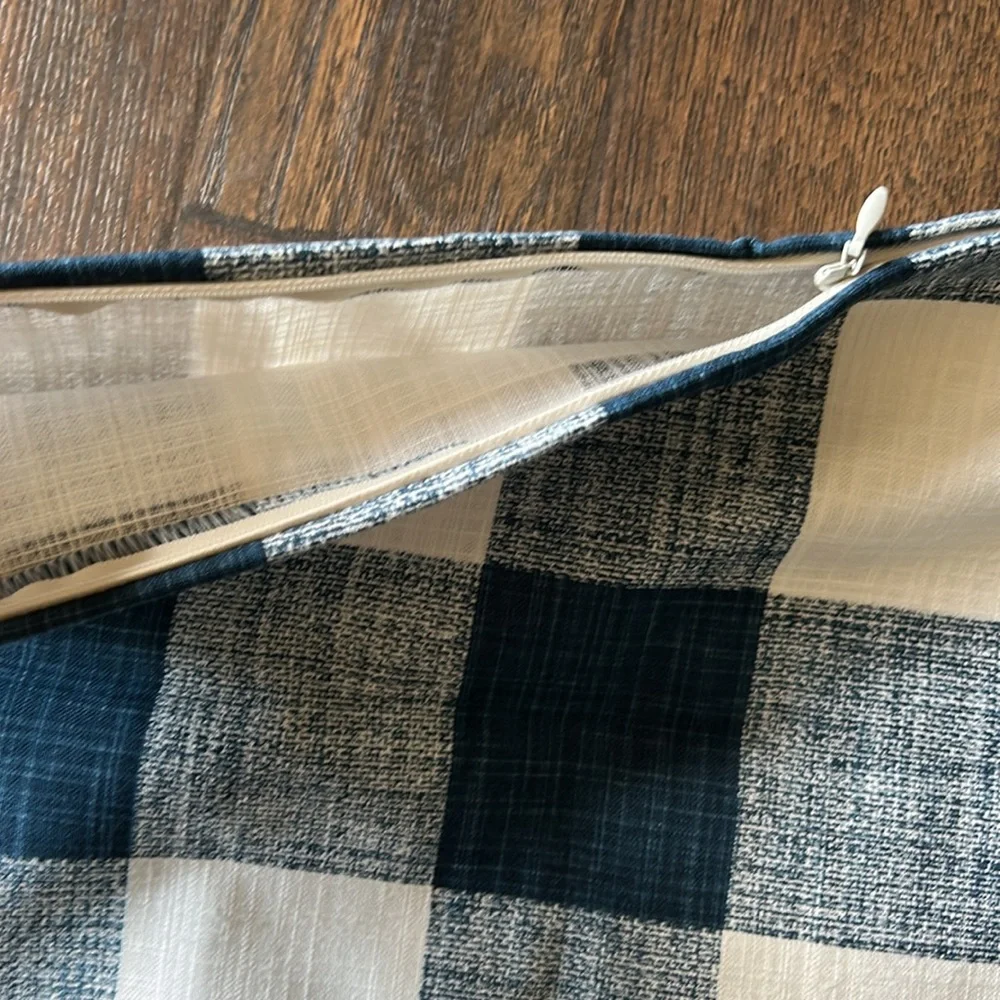 Blue and White Checkered Pillow Covers (2)